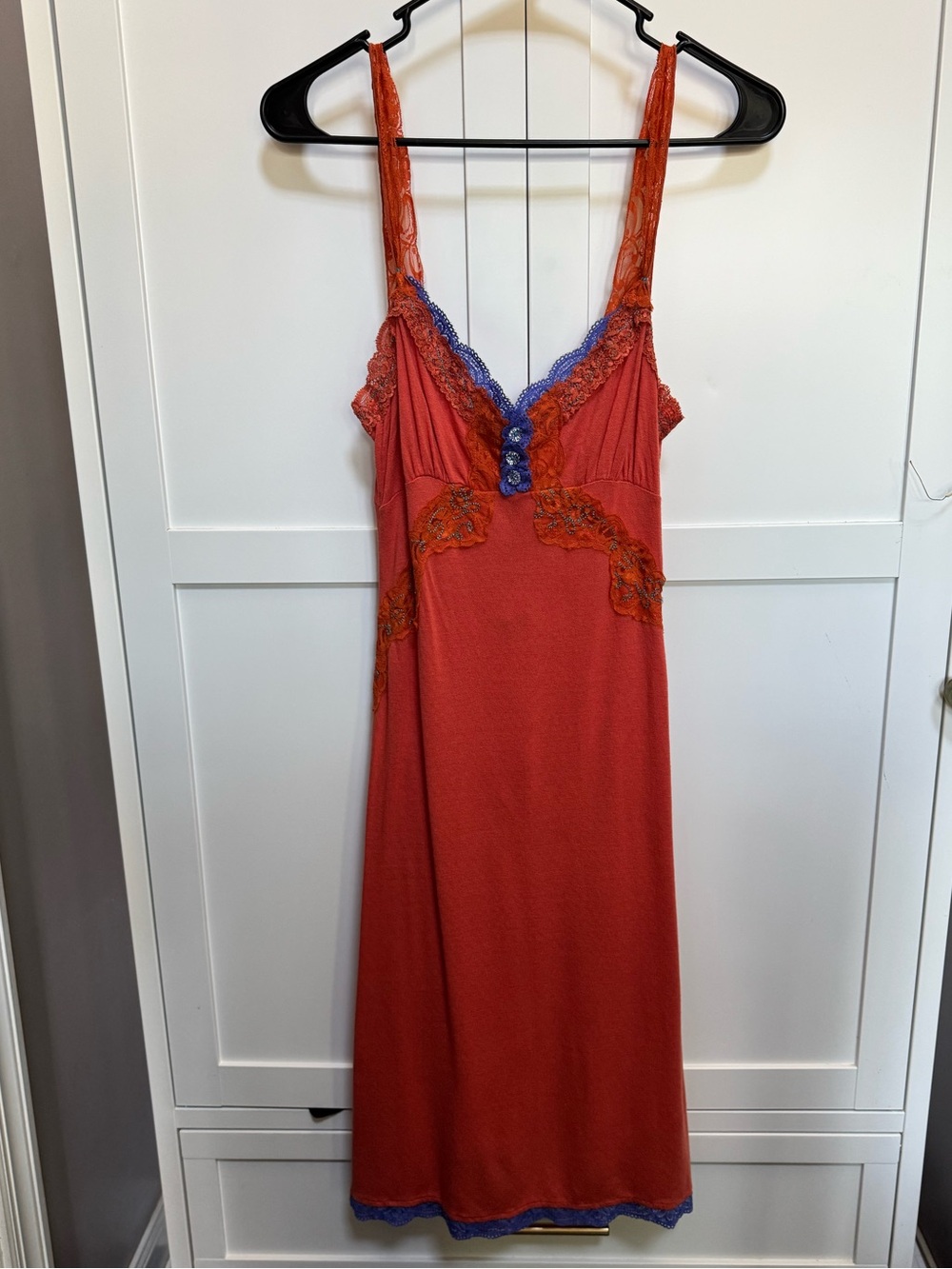 Free people Lace sleeveless midi Slip dress/night Gown Small Y2K Boho